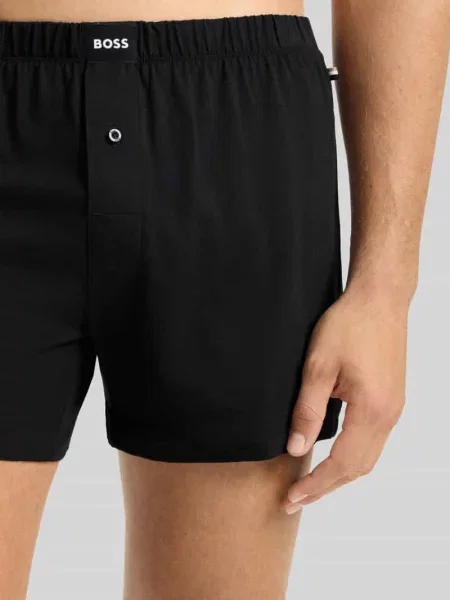 Bokserki o kroju regular fit z mieszanki bawełny model JERSEY BOXER' Boss czarne