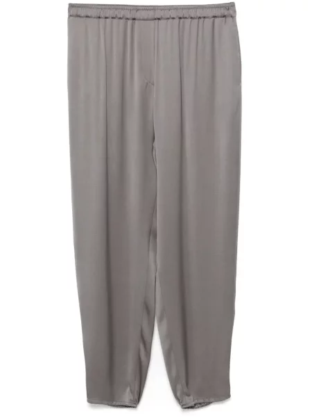 Pantaloni Giorgio Armani de mătase conici gri