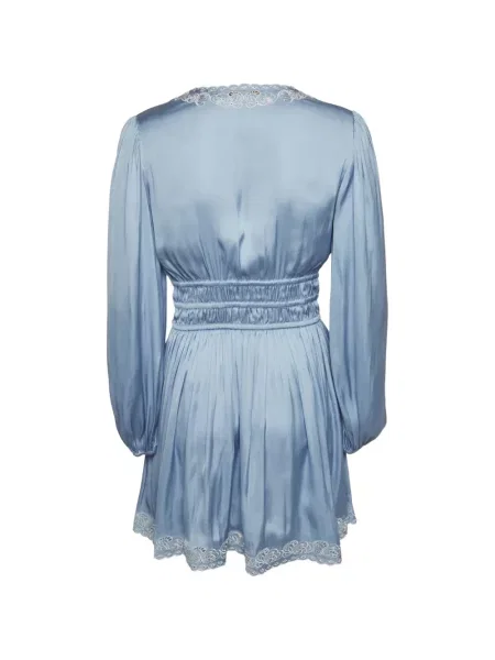 Rochie mini Maje cu model floral din dantelă albastru