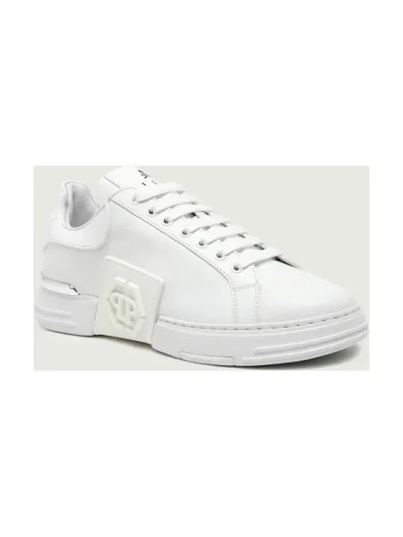 Philipp Plein Teniși din piele Low-top Sneakers Phantom Kick$ alb