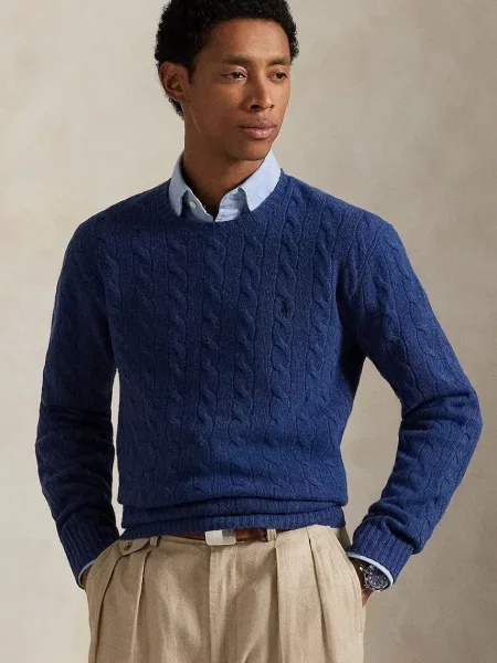 Вълнен пуловер Polo Ralph Lauren мъжки от лека материя зелено