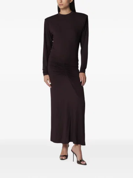 Lung rochie The Andamane cu volane maro