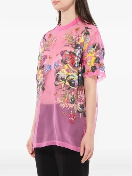 Tricou Givenchy cu model floral cu imagine roz