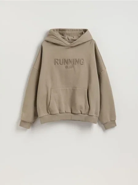 Hanorac Reserved cu broderie gri