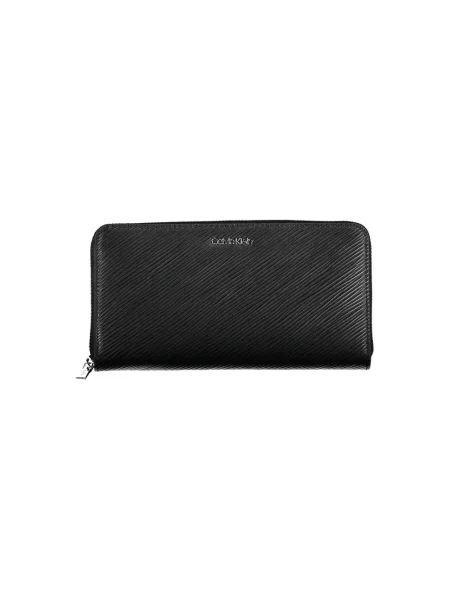 Lniany portfel Calvin Klein czarny