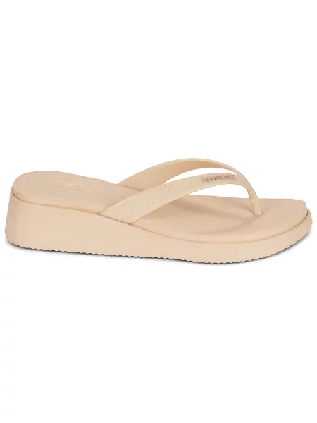Pantofi Havaianas cu platformă bej