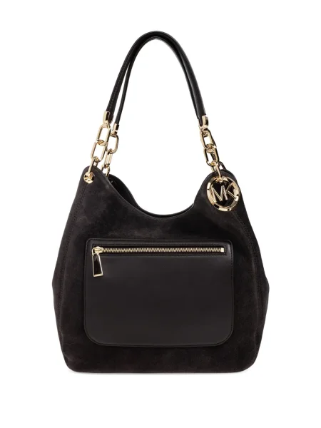 Prošívané semišové tenisky Michael Michael Kors s třásněmi hnědé