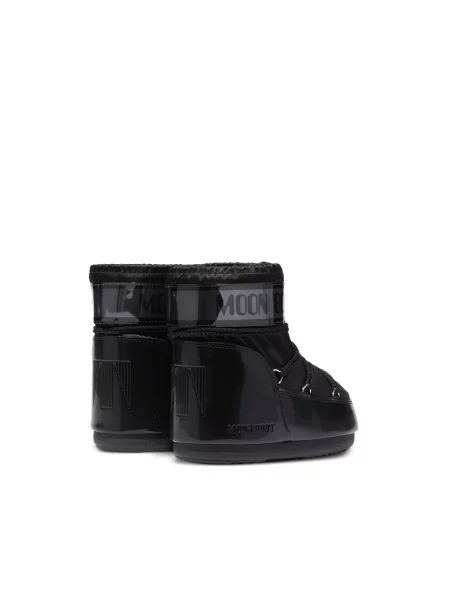 Satynowe kozaki Moon Boot czarne