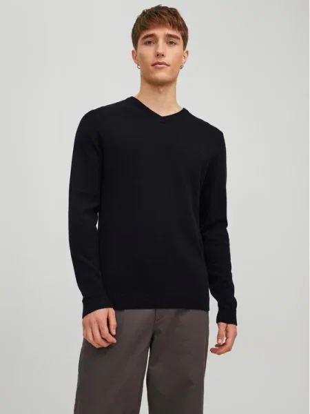 JACK & JONES Pulover črna