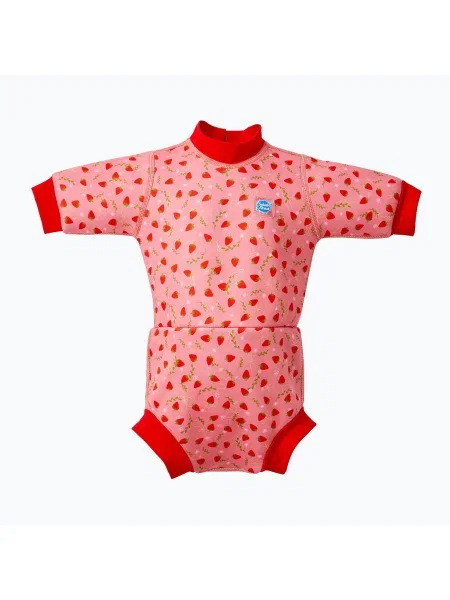 Детски неопренов костюм за плуване Splash About Happy Nappy strawberry field розово