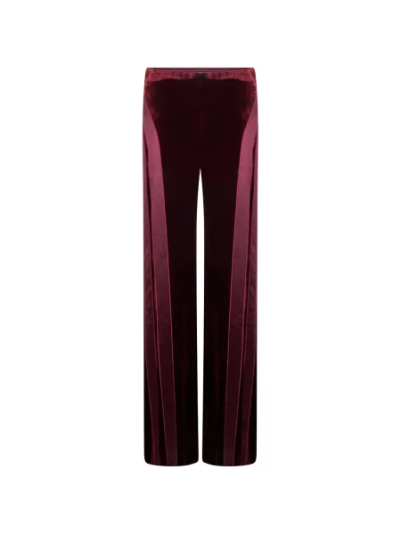 Pantaloni Alberta Ferretti de catifea roșu