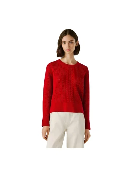 Sweter Pepe Jeans z dżerseju czerwony