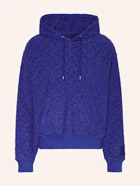 Tommy Hilfiger Bluza Z Kapturem Z Żakardu blau niebieska