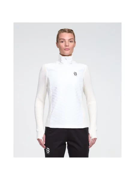 Sweter z zamkiem błyskawicznym Daehlie Sportswear Comfy biały