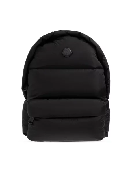 Lniana torba Moncler z logo czarna