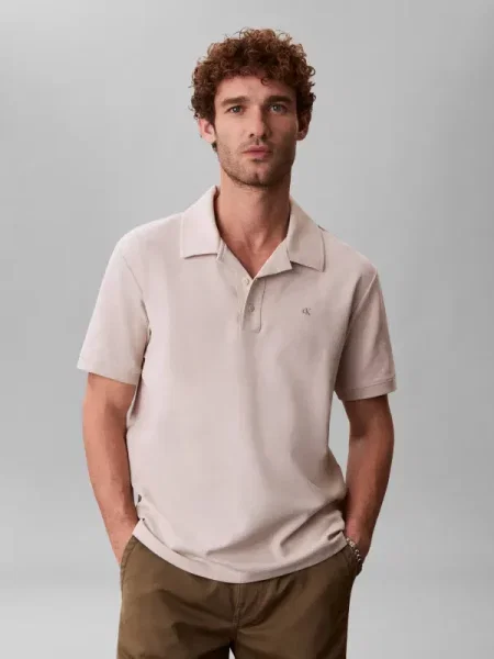 Calvin Klein Jeans Tricou polo Alb bej