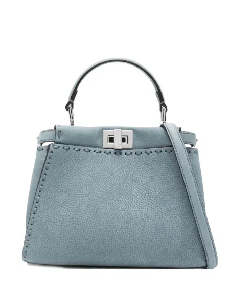 Geantă Fendi Peekaboo albastru