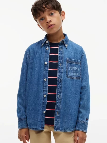 Tommy Hilfiger cămașă pentru copii din albastru