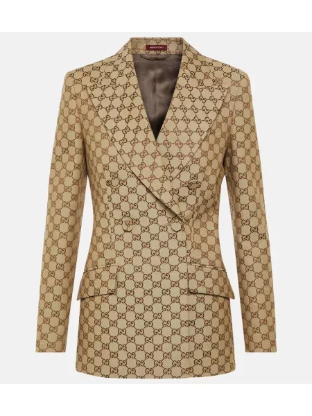 Marynarka Gucci dwurzędowa płócienna beżowa