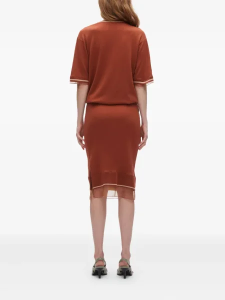 Вълнена костюм рокля 3.1 Phillip Lim кафяво