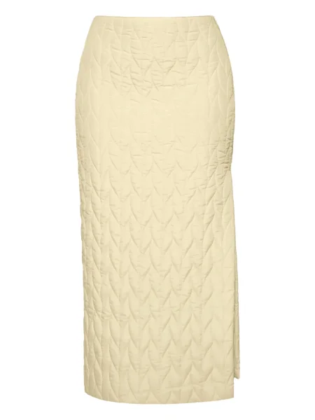 Pikowana spódnica midi Anouki do kolan żółta