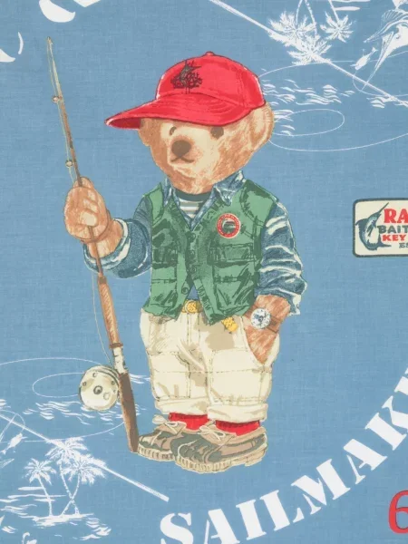 Svileni šal Polo Ralph Lauren s printom plava