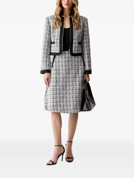 Geacă Karl Lagerfeld cu perle din tweed gri