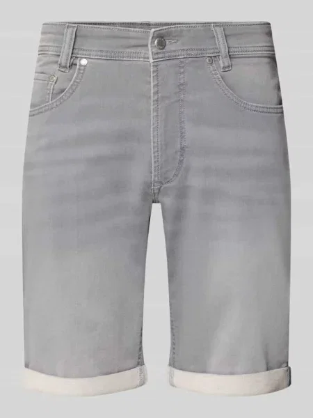 Bermudy w tkaninie stylizowanej na denim z wpuszczanymi Mac