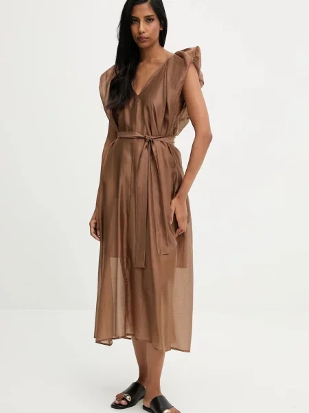 Haljina Answear.LAB midi oversize smeđa