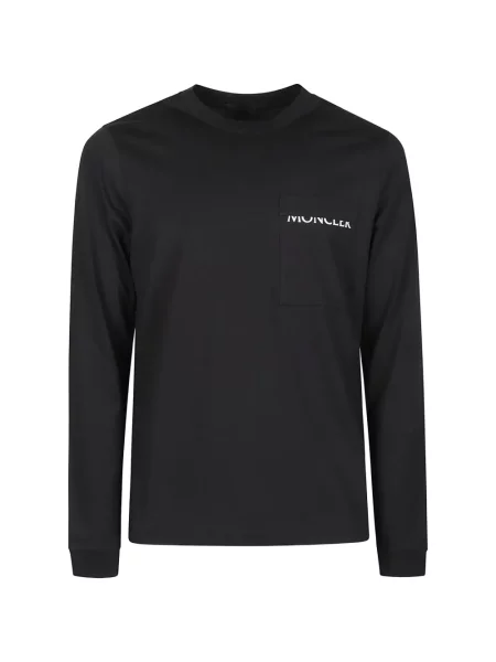 Lung tricou Moncler cu imagine negru