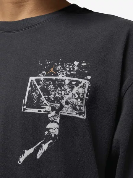 Tricou Nike din piele cu broderie negru