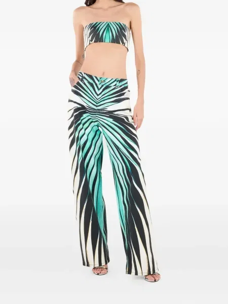 Pantaloni Roberto Cavalli cu imagine albastru