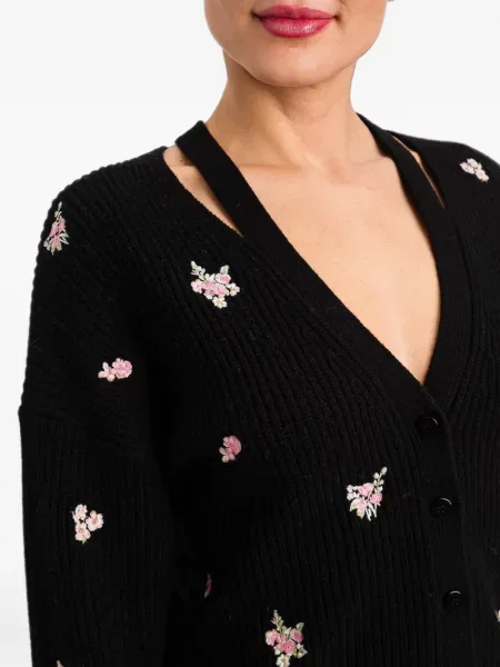 Cardigan Twinset cu model floral negru