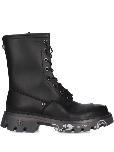 Botine Premiata cu șireturi din dantelă negru