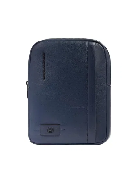 Torba crossbody Piquadro skórzana niebieska