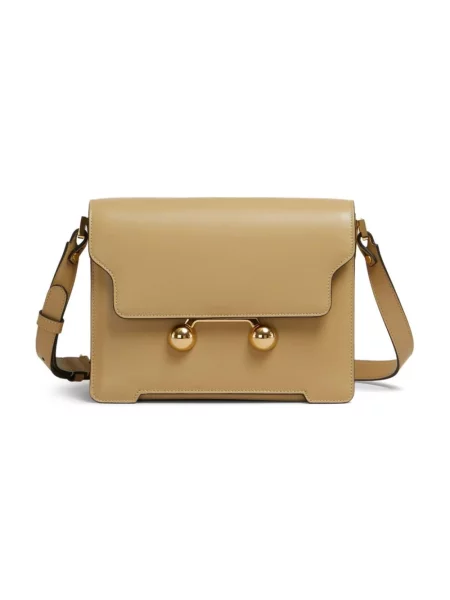 Torebka skórzana Marni skórzana beżowa