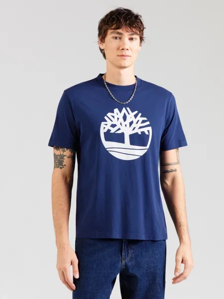 TIMBERLAND Tričko NORTHWOOD TREE námornícka modrá biela