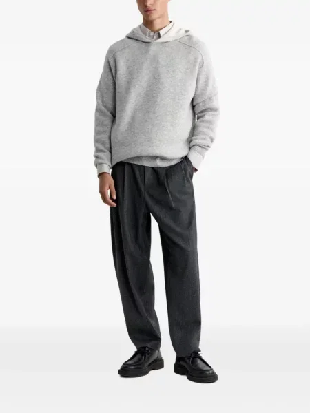 Hanorac cu glugă Maison Kitsune tricotate gri