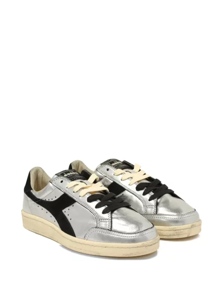 Sneakerși Diadora din piele argintiu