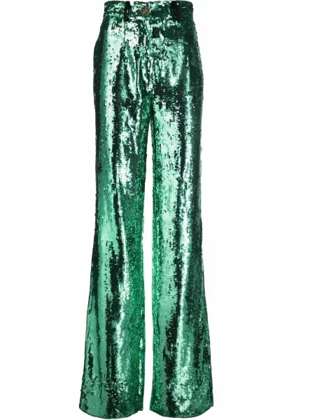 Pantaloni Philipp Plein cu paiete verde