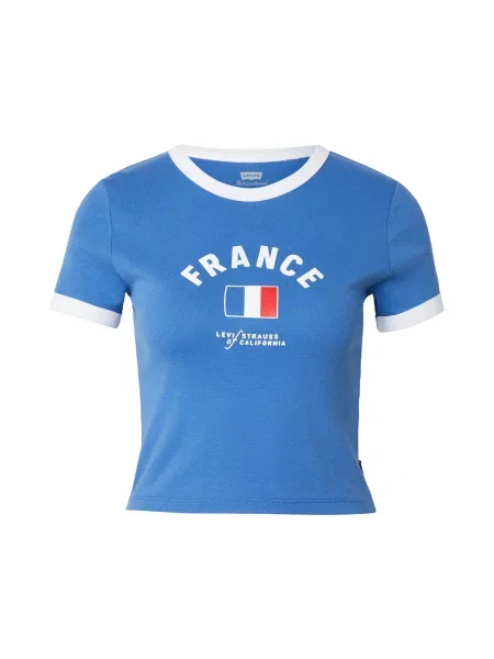 LEVI'S ® Póló France Ringer Tee égkék / piros fehér