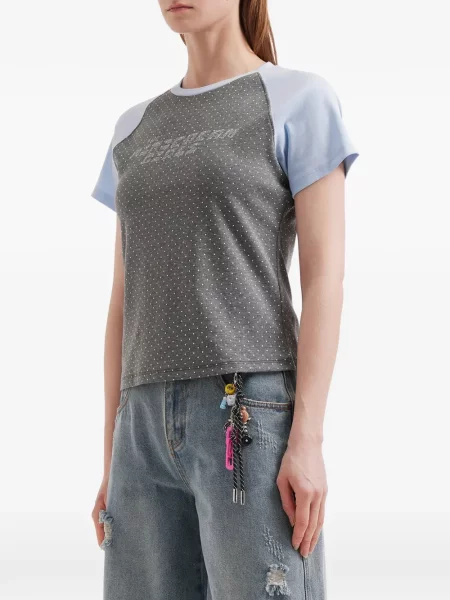 Mała koszulka Mini Cream w grochy mini szara