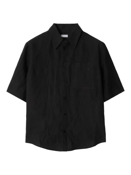 Lanena košulja Burberry crna