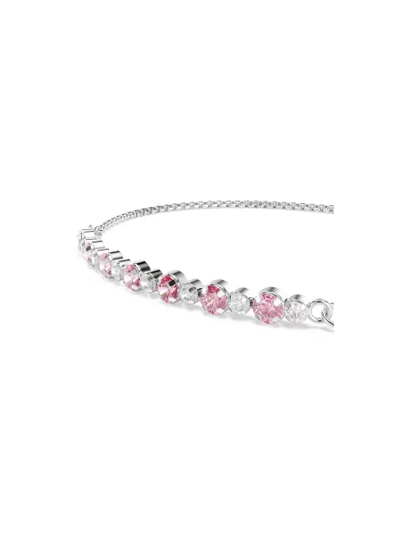 Swarovski bransoletka metalowa z cyrkonią MATRIX różowa