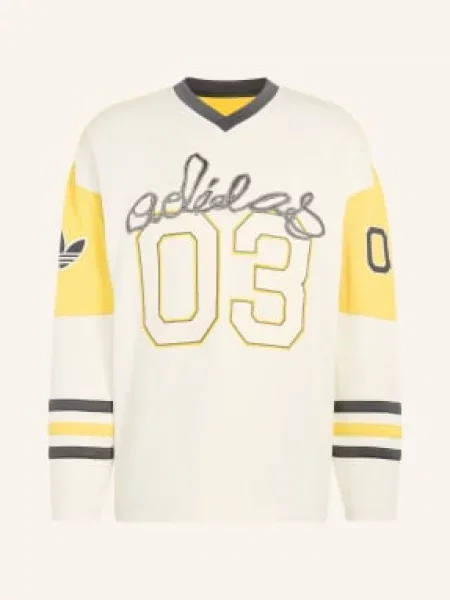 Adidas Originals Koszulka Z Długim Rękawem Originals Hockey Z Siateczki beige beżowa