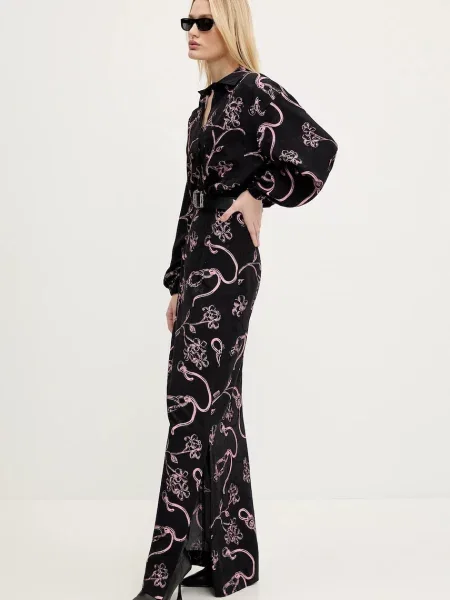 Moschino Jeans sukienka maxi rozkloszowana czarny