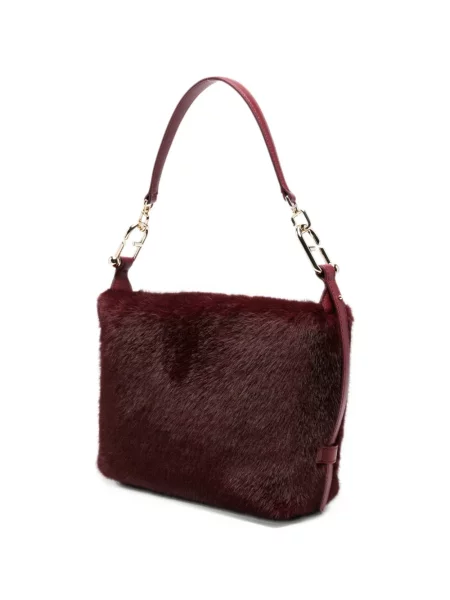 Geantă Furla cu blană roșu
