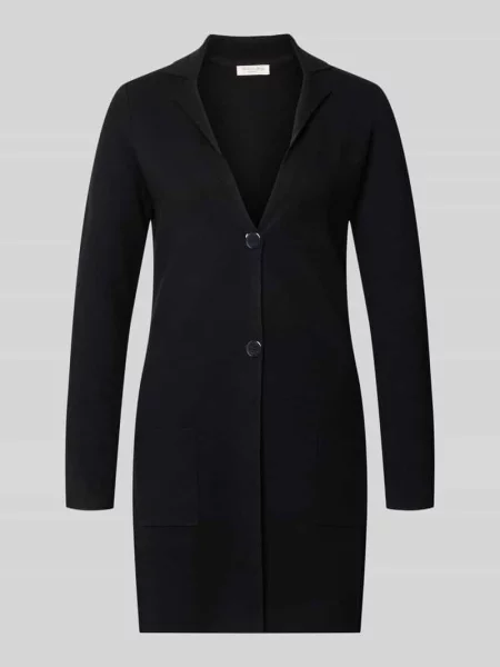 Kardigan o kroju slim fit z mieszanki w imitacji dzianiny Christian Berg Woman czarny