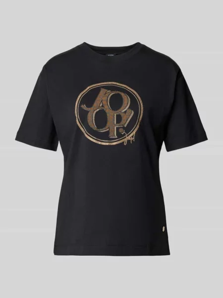 T-shirt z nadrukiem z logo model ‘Tashi’ Joop! czarna