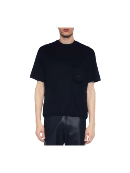 Koszulka Emporio Armani z krótkim rękawem niebieska